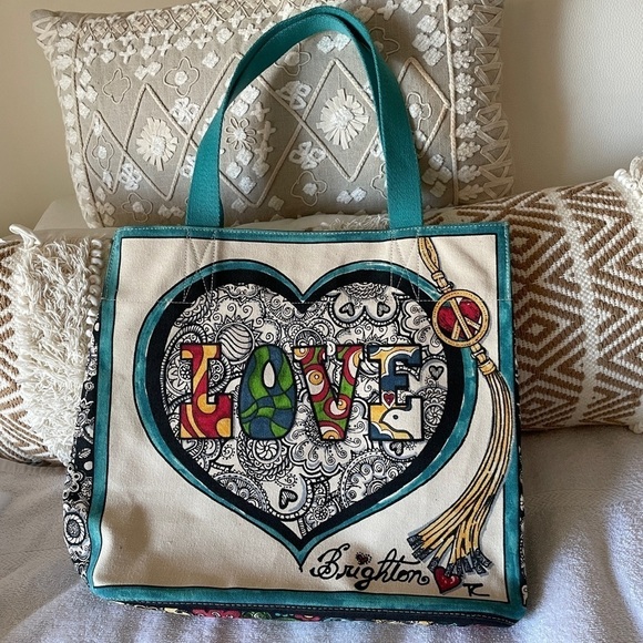 Brighton Handbags - NEW BOHEMIAN BRIGHTON TOTE SUMMER OF LOVE HEARTS